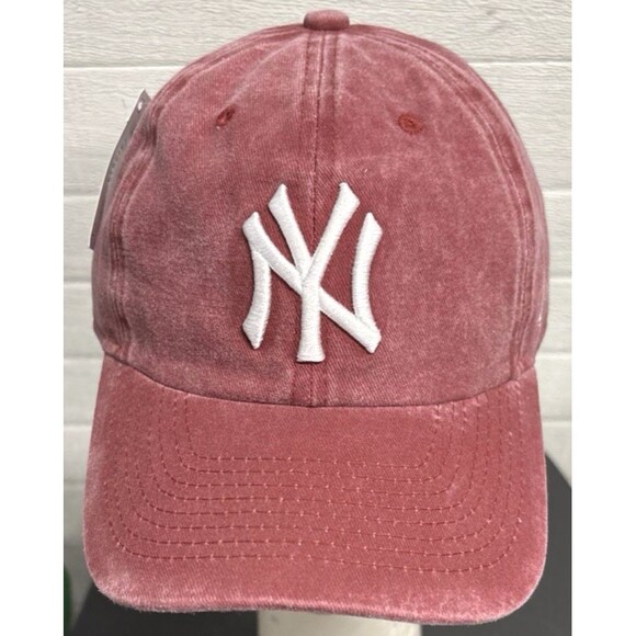 Women's New York Yankees 47 Brand Twins Distressed Strapback Adjustable Hat Cap - Picture 2 of 9